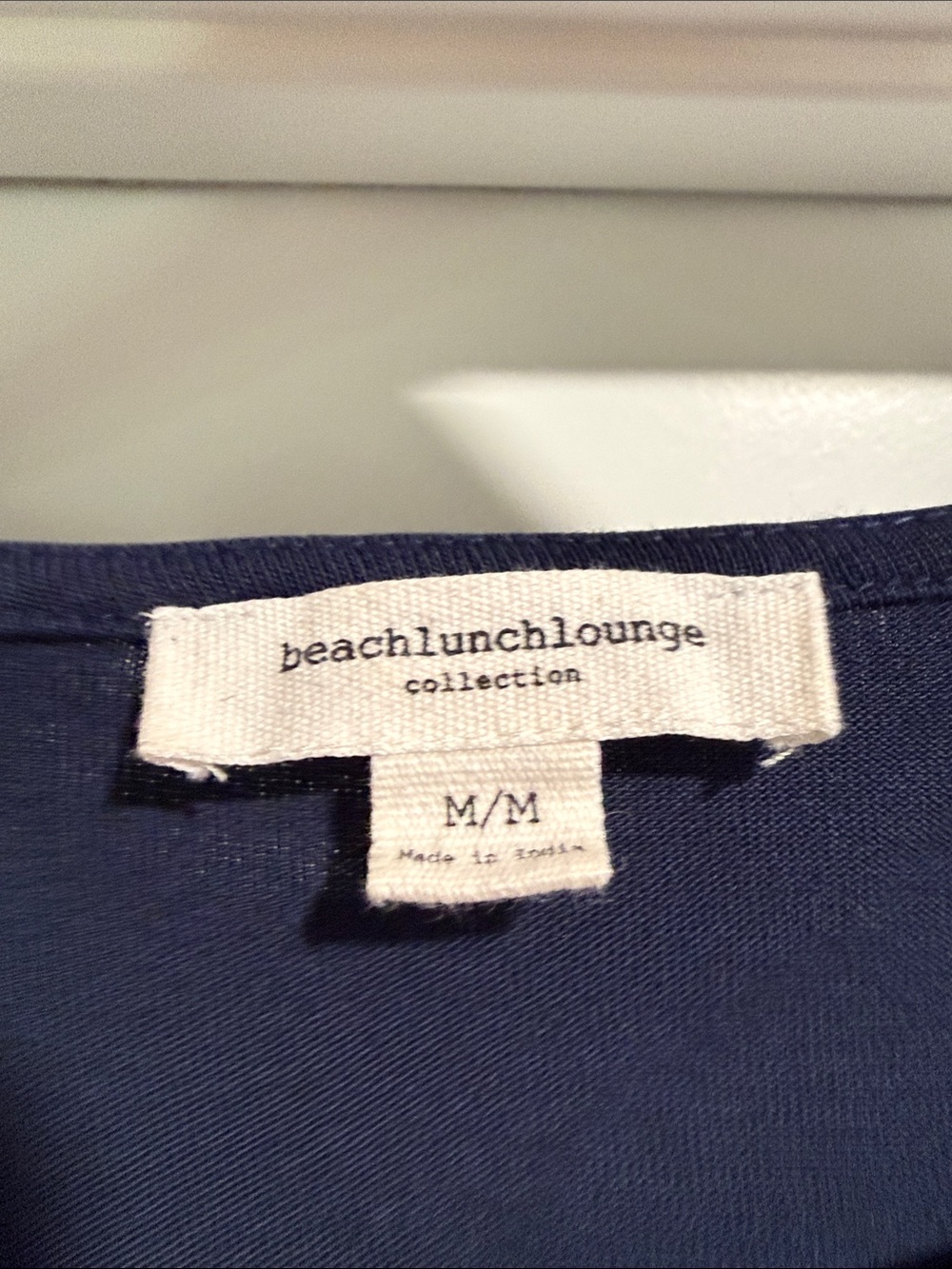 beachlunchlounge Navy Knit Dress with Light Blue Ruffle Cuffs Size Medium - Picture 2 of 4